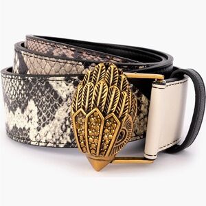 Kurt Geiger London Pieced Snakeskin Print Leather Belt medium/Large new with tag